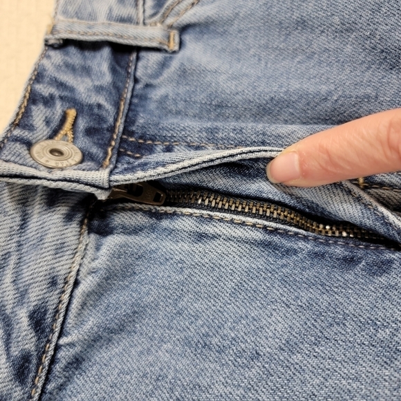 Vanilla Star Distressed Fringe High Low Hem Denim Mini Jeans Skirt Size 5 - Picture 6 of 16